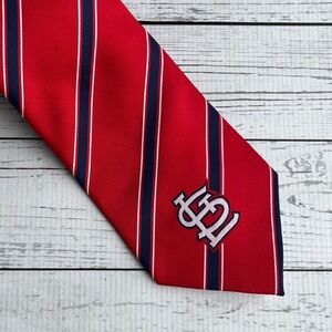 St Louis Cardinals MLB Major League STL Baseball Team Striped Necktie Mens